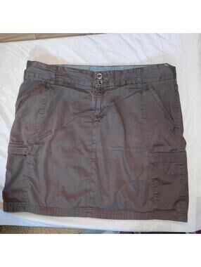 Toad&Co Women's Grey organic cotton blend cargo Skirt sz 14